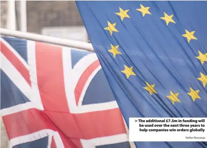  ?? Stefan Rousseau ?? &gt; The additional £7.5m in funding will be used over the next three years to help companies win orders globally