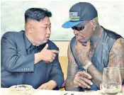  ??  ?? Denis Rodman, the US basketball star, who has visited Kim Jong-un several times in the past, is reported to be travelling to Singapore for the summit on Sentosa island, right