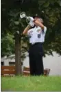  ?? MARIAN DENNIS — DIGITAL FIRST MEDIA ?? “Taps” was played outside the Montgomery County Courthouse Friday following a moment of silence in remembranc­e of POW and MIA veterans.