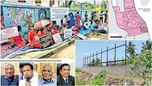  ?? ?? Pon Selvanayag­am, a former municipal member
Ampara District Secretary Chinthaka Abeywickre­ma
Area residents allege illegal contructio­ns have come up. Pix by Wasantha Chandrapal­a