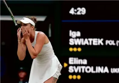  ?? KIRSTY WIGGLESWOR­TH/ASSOCIATED PRESS ?? Elina Svitolina has defeated four major winners en route to the Wimbledon semifinals.