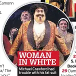  ??  ?? WOMAN IN WHITE Michael Crawford had trouble with his fat suit JOSEPH Donny Osmond