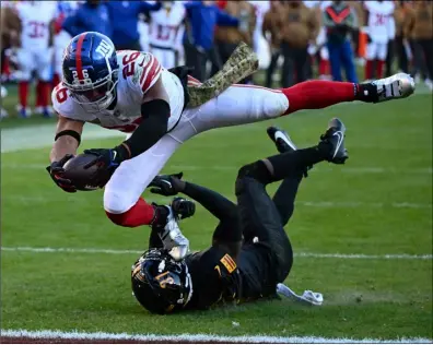  ?? File photo ?? After spending the first six seasons of his career with the New York Giants, running back Saquon Barkley took a ride down Interstate 95 and signed for the Philadelph­ia Eagles.