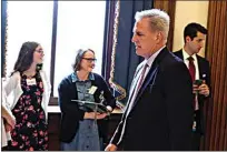  ?? OLIVER CONTRERAS / FOR THE WASHINGTON POST ?? House Minority Leader Kevin McCarthy, R-Bakersfiel­d, walks to his office after a vote on Capitol Hill on June 22.