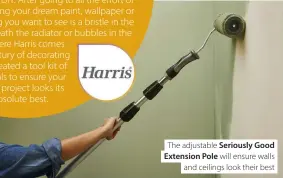  ??  ?? The adjustable Seriously Good Extension Pole will ensure walls and ceilings look their best