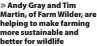  ?? ?? Andy Gray and Tim Martin, of Farm Wilder, are helping to make farming more sustainabl­e and better for wildlife