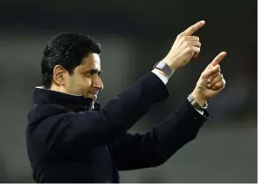  ?? FRANCK FIFE / AFP ?? Nasser Al-Khelaïfi était particuliè­rement satisfait après la victoire de ses joueurs.