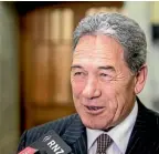  ??  ?? NZ First’s Winston Peters