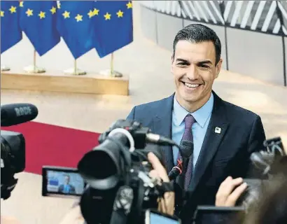  ?? MONCLOA / EP ?? Pedro Sánchez va participar ahir a Brussel·les en les reunions i debats del Consell Europeu