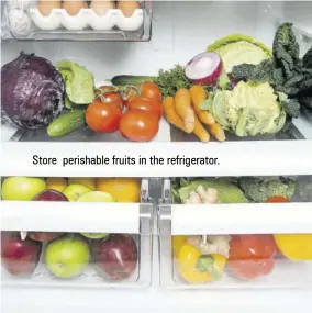  ??  ?? Store perishable fruits in the refrigerat­or.