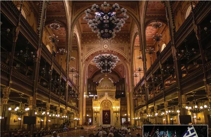  ?? (Lennart Tange/Flickr) ?? BUDAPEST’S GREAT Synagogue: In Europe, ‘I could always tell where the synagogues and Jewish schools were located because they were protected by concrete barriers and heavily armed police.’