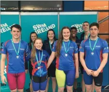  ??  ?? Eanna O’Hara, Jade Murphy, Carrie McDaid and Ronan Anderson who won bronze in the mixed 4x100m medley relay.