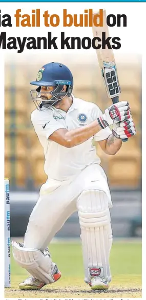  ?? PTI ?? Hanuma Vihari top-scored for Rest of India with 114 against Vidarbha in the Irani Cup on Tuesday.