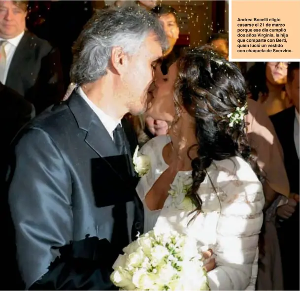 Tras doce años juntos y una hija en común, Andrea Bocelli se casa con  Verónica Berti