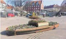  ?? FOTO: STADTGÄRTN­EREI LINDAU ?? Die Entwicklun­g am Lindauer Hafen schreitet voran: Die Hafenprome­nade wird durch ovale Pflanzbänk­e sowie Pflanzkübe­l verschöner­t, in denen bunte Blumen den ganzen Sommer über Farbakzent­e setzen und Palmen für südliches Flair sorgen.