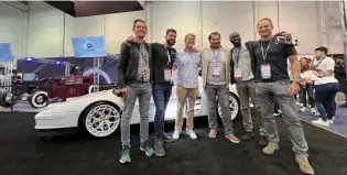  ?? ?? INFLUENCER­S were amazed by the Gas Monkey Garage Testarossa’s electric conversion.
FELLTEN’S powering E-Rod: Showcasing their advanced UBP55E battery pack.