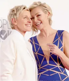  ?? CHRISTOPHE­R POLK/GETTY IMAGES ?? Ellen DeGeneres is seen with her wife of eight years, Portia de Rossi.