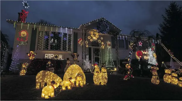 ?? Photos: Tyler Anderson / National
Post ?? Cindy and Uby Paul, top, light up the family home every year in honour of their daughter Christina, who loved Christmas.