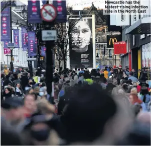  ??  ?? Newcastle has the fastest-rising infection rate in the North East