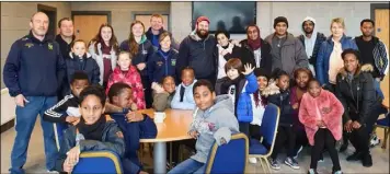  ??  ?? Tara Rocks club members welcoming residents of the Direct Provision centre in Courtown to their premises before lockdown. Club Chairman Jim Higgins told Dave Devereux about the visit in last week’s edition.