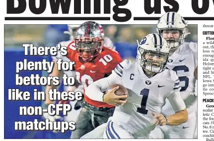  ?? AP ?? WIL’ POWER: BYU quarterbac­k Zach Wilson has 30 touchdown passes on the season and is emerging as a potential first-round pick in the NFL draft. The Cougars play Central Florida in the Boca Raton Bowl today.