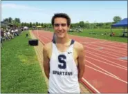  ?? PHOTO BY PETER WALLACE ?? Shepaug senior Sean Parker broke a 44-year-old league record in the boys 3,200 meters Saturday at the Berkshire League’s Track and Field Championsh­ips.