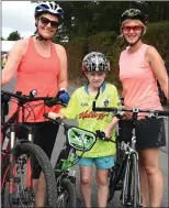  ?? Photo by Michelle Cooper Galvin ?? Natasha Bonjer, Ciaran and Mairead Birmingham at the start of the Cycle in aid of Irish Kidney Associatio­n and Marymount Hospice at Red Fox on Saturday.