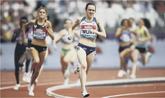  ??  ?? 2 Laura Muir in action at last year’s Muller Anniversar­y Games in London. UKA chief executive Joanna Coates hopes to see shorter format track and field events as well as the major athletics meetings.