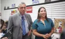  ?? Photograph: David Guralnick/AP ?? Ron Weiser, left, chairman of the Michigan Republican party, and Ronna McDaniel, chair of the Republican National Committee.