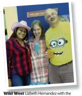  ??  ?? Wild West Lizbeth Hernandez with the pink cowboy hat and minister Gordon Palmer with wife Karen