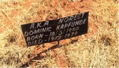  ??  ?? Cde Norest’s final resting place at the Harare Provincial Heroes Acre