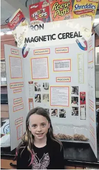  ?? PRSF PHOTO ?? Elise Sorichetti displays her project at the Peterborou­gh Regional Science Fair in 2019.