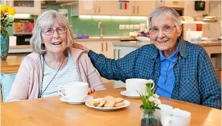  ?? Pic: Barbara Evripidou ?? Friends Ruth Pryce, left, and Sue Montgomery were neighbours in Keynsham for 20 years and are now living next door to each other in Charterhou­se Care Home