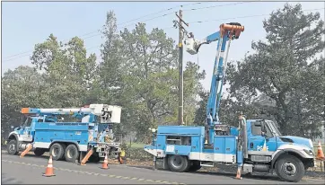  ?? STAFF ARCHIVES ?? Among the fires in which PG&amp;E equipment — mostly power lines that came into contact with trees — was found to have played a role was the Atlas Fire in Napa County, which led to six fatalities.