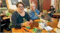  ?? MURRAY WILSON / FAIRFAX NZ ?? Green Party co-leader Metiria Turei, left, joins Anne Spring at a "knit-in" Turei held while campaignin­g in Palmerston North.