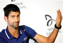  ??  ?? Serbian tennis player Novak Djokovic gestures as he speaks during a press conference in Belgrade on Wednesday. (AFP)