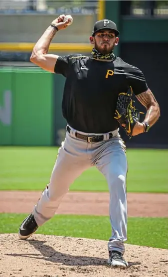  ?? Courtesy of Pirates ?? Joe Musgrove threw a five-inning, 75-pitch simulated game on the first day of workouts Friday at PNC Park. “I feel good,” Musgrove said. “I feel ready to go.”