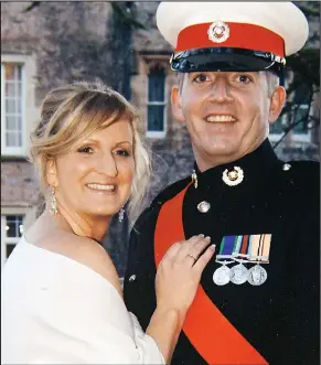  ??  ?? Support: Sergeant Blackman, with wife Claire on his wedding day in 2009