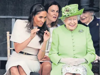  ??  ?? OFFICIAL VISIT: The Queen and the Duchess of Sussex at the opening of the new Mersey Gateway Bridge