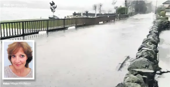  ??  ?? Wash out Heavy rain lead to flooding on the A85 at Lochearnhe­ad shortly before Christmas Video Villager Kim Proven
