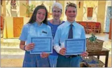  ??  ?? Julia Stellabott­e and Aidan Connor are the 2017 recipients of the St. Pius X Over 50 Scholarshi­p awards, given each year to two graduating eighth grade students from St. Pius X School. The awards are given to students who have made the most of their...