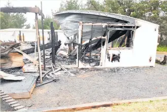  ??  ?? Six fire crews from Kerikeri and surrounds attended a blaze which destroyed this house on the outskirts of Kerikeri on Saturday morning.