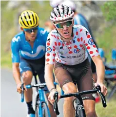  ??  ?? Polka-dot prince: Romain Bardet won French hearts as king of the mountains