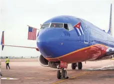  ?? SOUTHWEST AIRLINES ?? Southwest’s maiden flight to Havana arrives Dec. 12, 2016. The airline is cutting two of its three routes to Cuba.