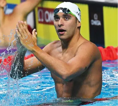  ?? EPA ?? FIRST MEDAL SHOT: South Africa’s Chad le Clos easily qualified for today’s 50m butterfly final.