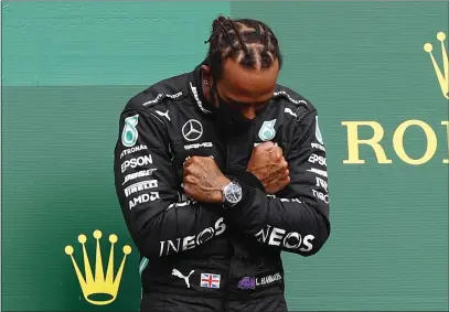  ??  ?? Lewis Hamilton paid tribute to Black Panther actor Chadwick Boseman, who died on Saturday