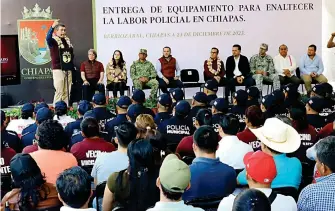  ?? / GOB. EDO. ?? El mandatario chiapaneco pidió a los policías cuidar al turismo