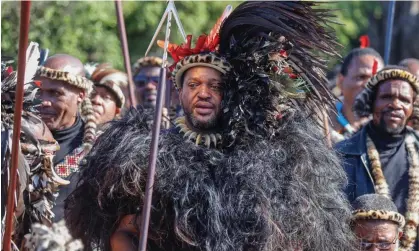  ?? ?? Misuzulu Zulu was crowned king of the Zulu nation in 2022 in a ceremony which was attended by thousands of people. Photograph: Phill Magakoe/AFP/Getty Images