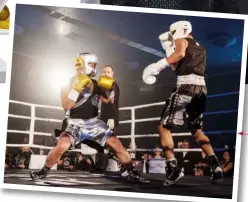  ??  ?? Nissim Tse and Alan Chan pose before their bouts at the Sports for Hope Foundation’s charity boxing tournament. Turn to p.82 for more pictures and our report