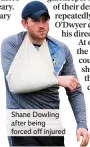  ??  ?? Shane Dowling after being forced off injured